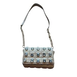 Zara Cream Shoulder Bag with Chain Strap